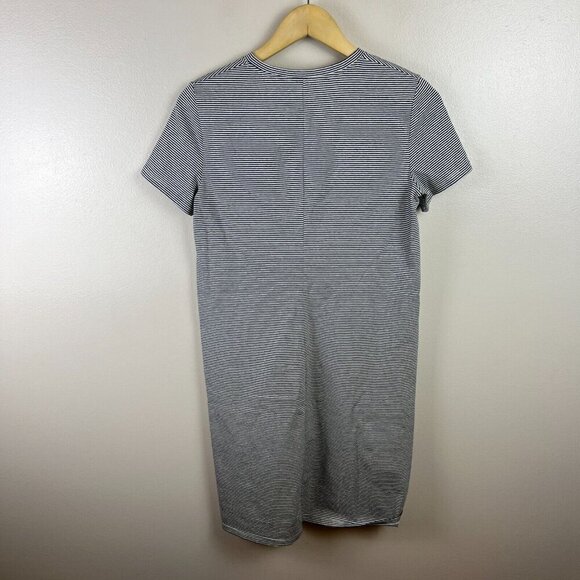 Theory Continuous T-shirt Dress Size Small Black Stripes Minimal Capsule Comfy - Picture 2 of 8